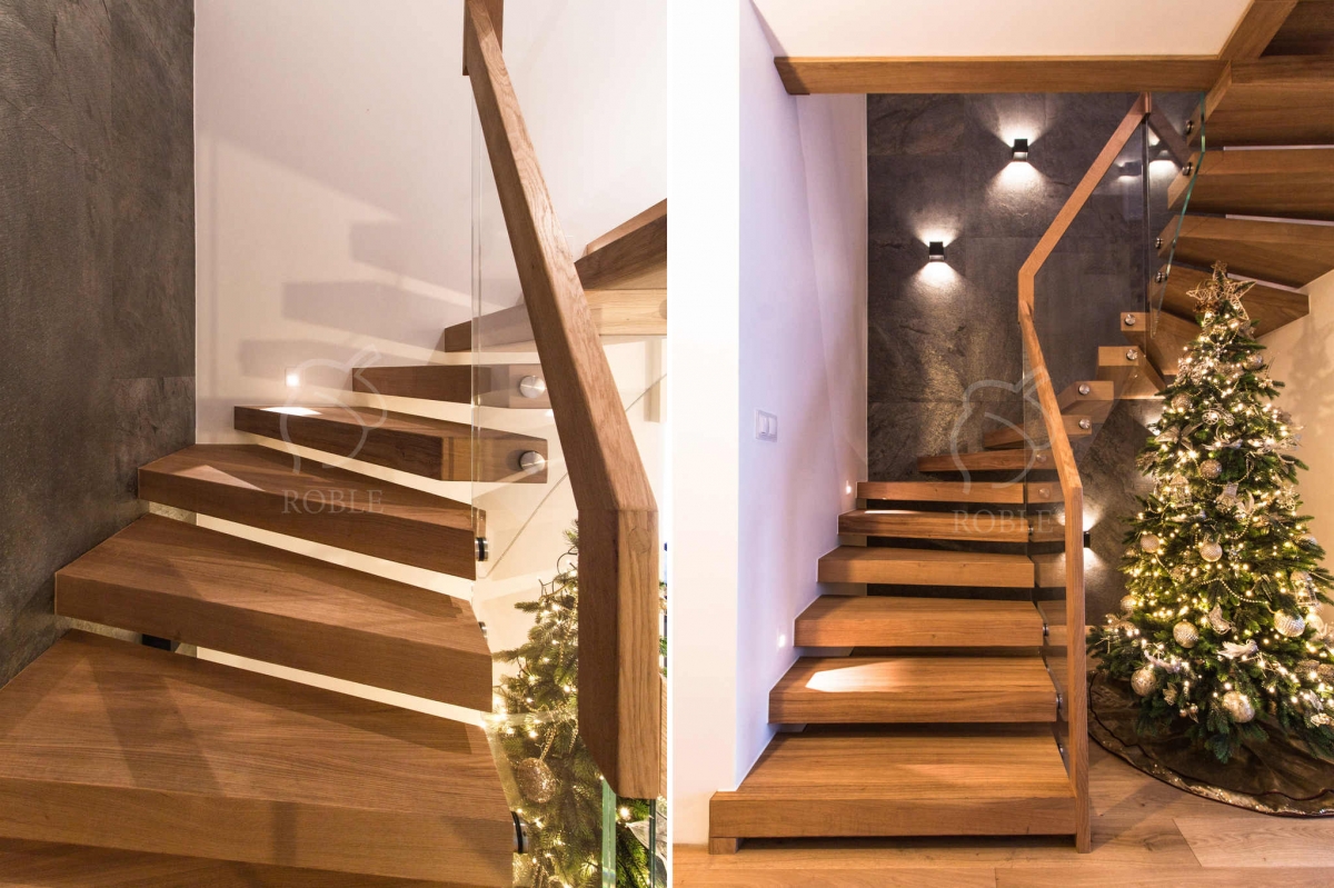 schody drewniane półkowe